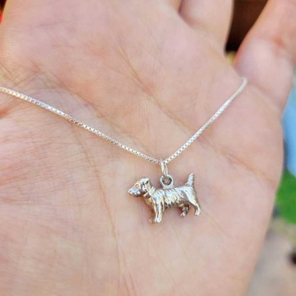 Vintage Antique Solid 925 Sterling Silver Dog Nec… - image 3