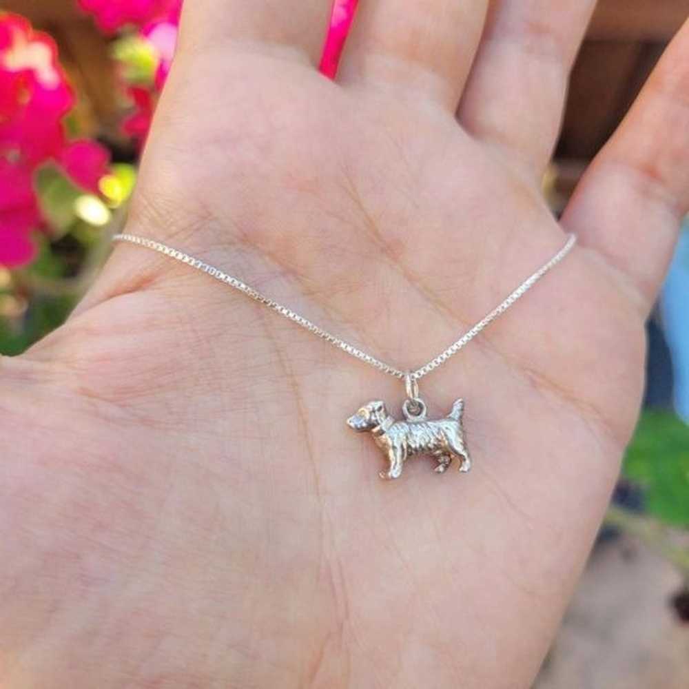 Vintage Antique Solid 925 Sterling Silver Dog Nec… - image 5