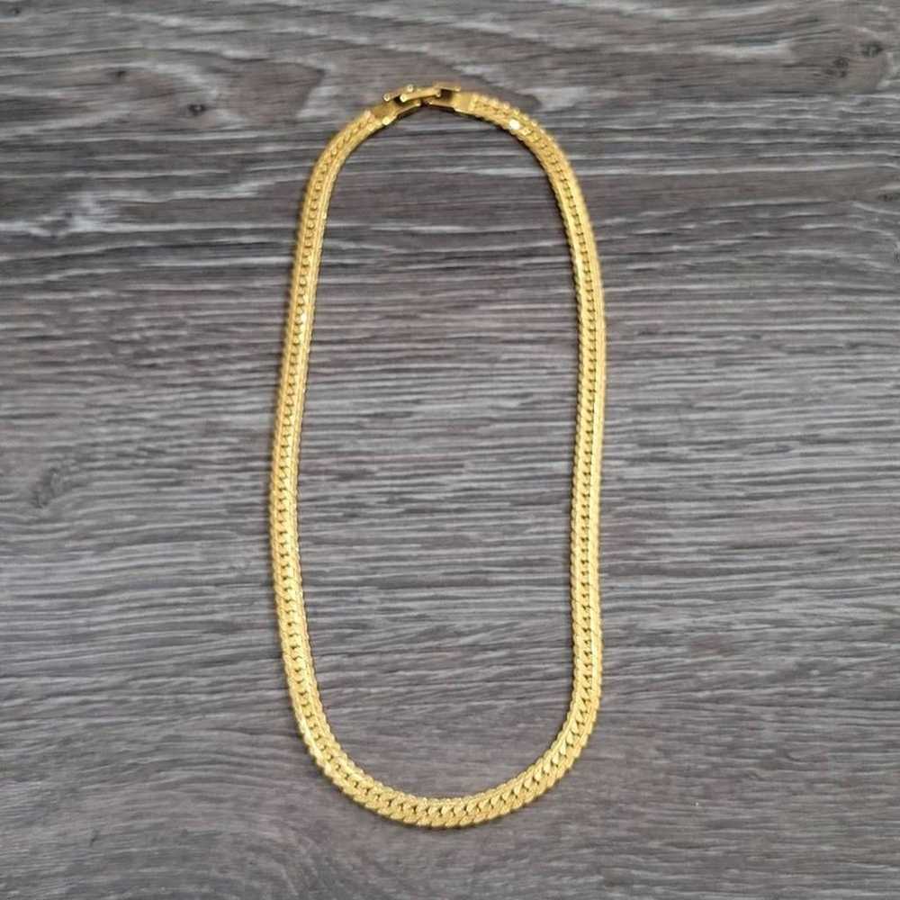 Vintage Napier Herringbone Gold Necklace 18 inches - image 4