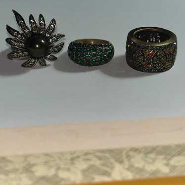 Lot of 3 Pretty Vintage Heidi Daus rings