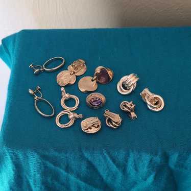 Lot of Six Pair of Vintage Silver Tone Earrings