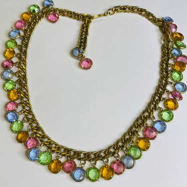 Vintage bezel set Austrian necklace