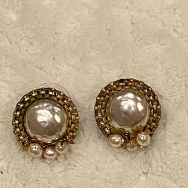 Vintage Miriam Haskell Baroque Pearl Earrings