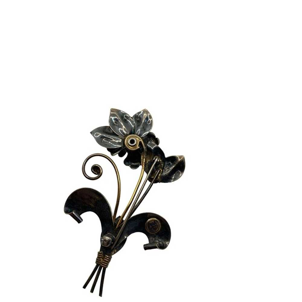 Harry Iskin 1/20 10 K Flower Elegant Brooch Pin  … - image 2