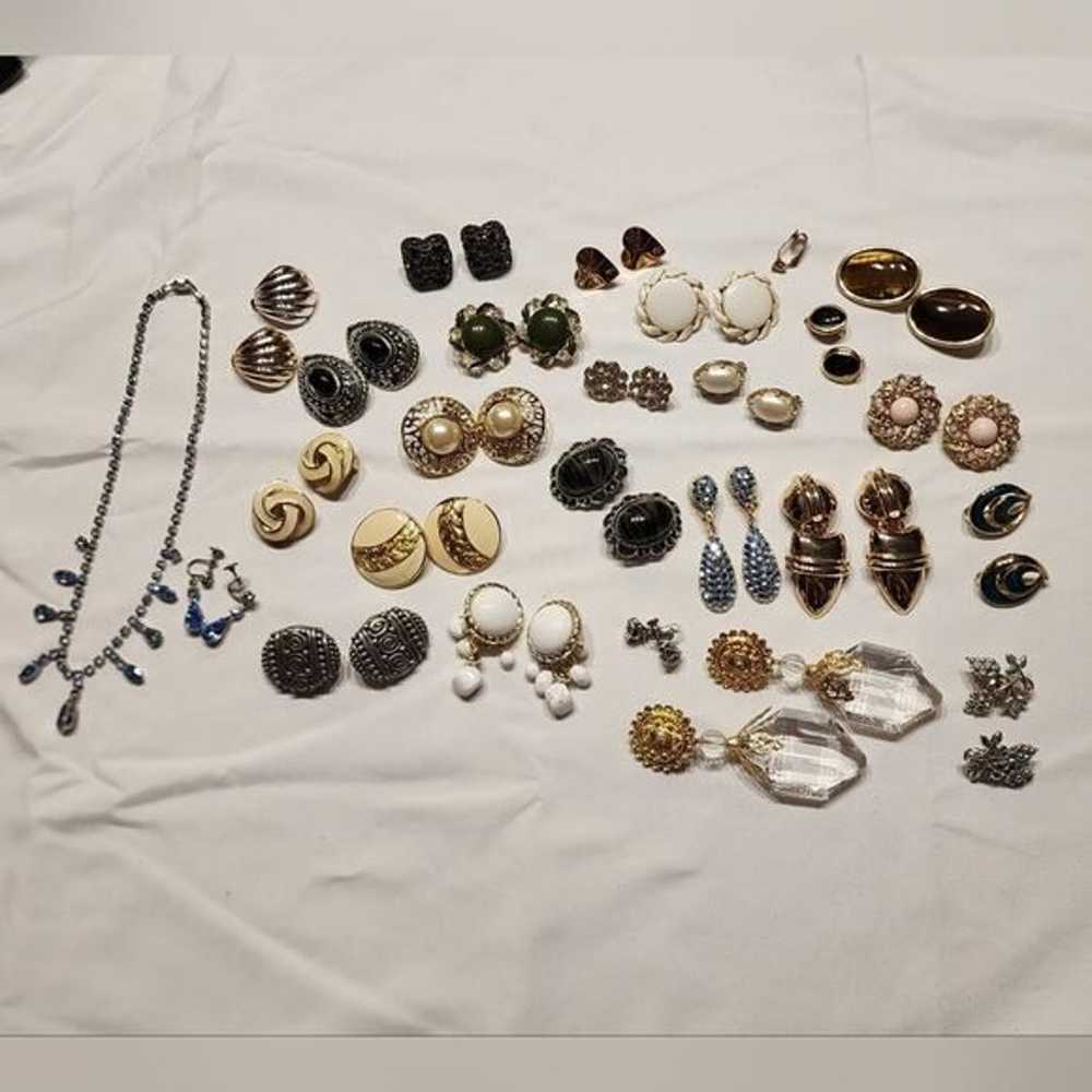 LARGE lot bundle of clip on and screw back earrin… - image 1