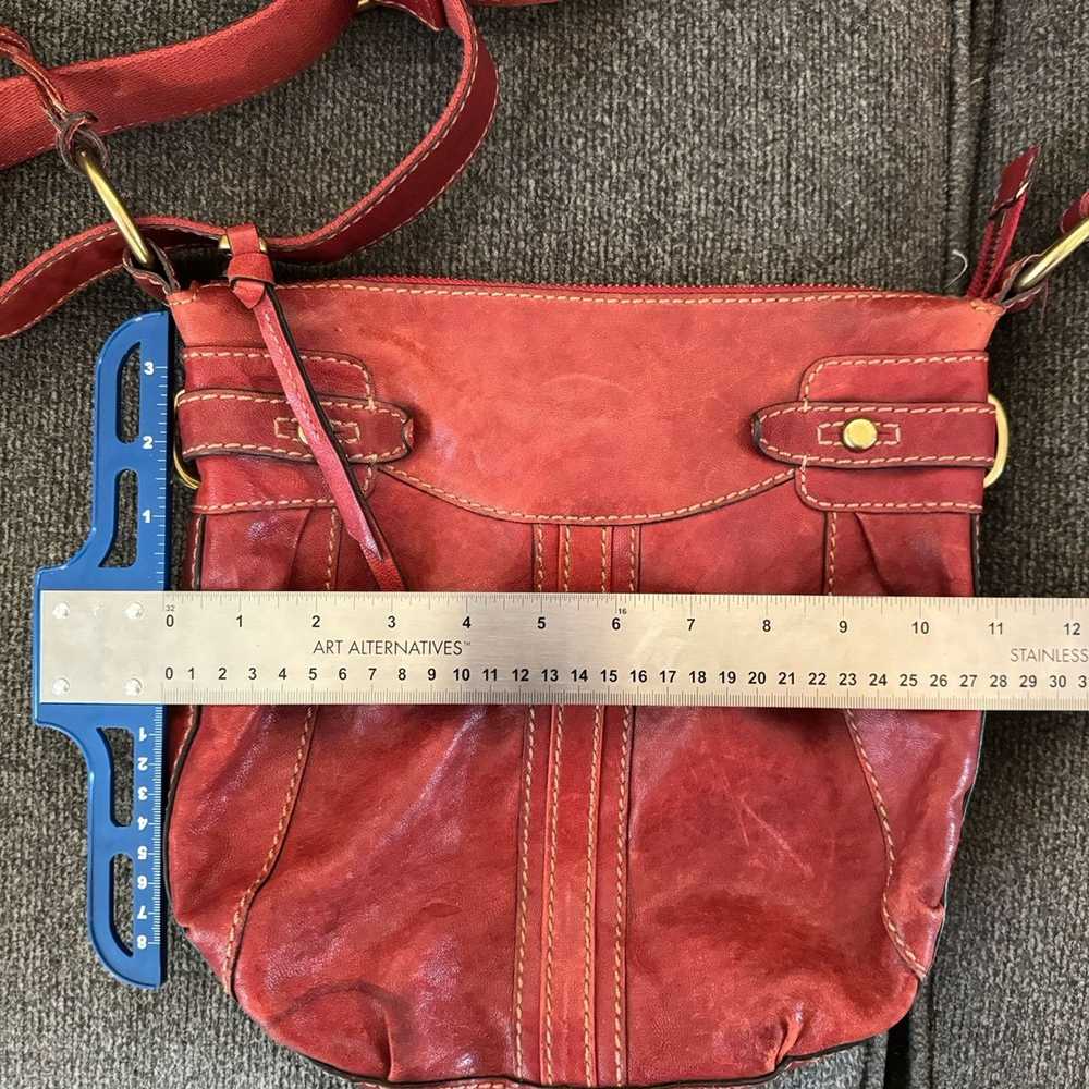 Fossil VTG red leather Fossil crossbody bag - image 6