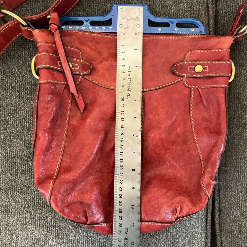 Fossil VTG red leather Fossil crossbody bag - image 7