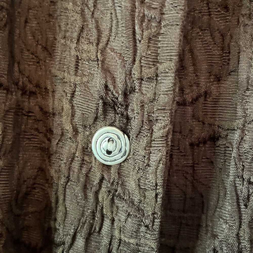 Vintage Brown Floral Textured Two Button Pocket L… - image 7