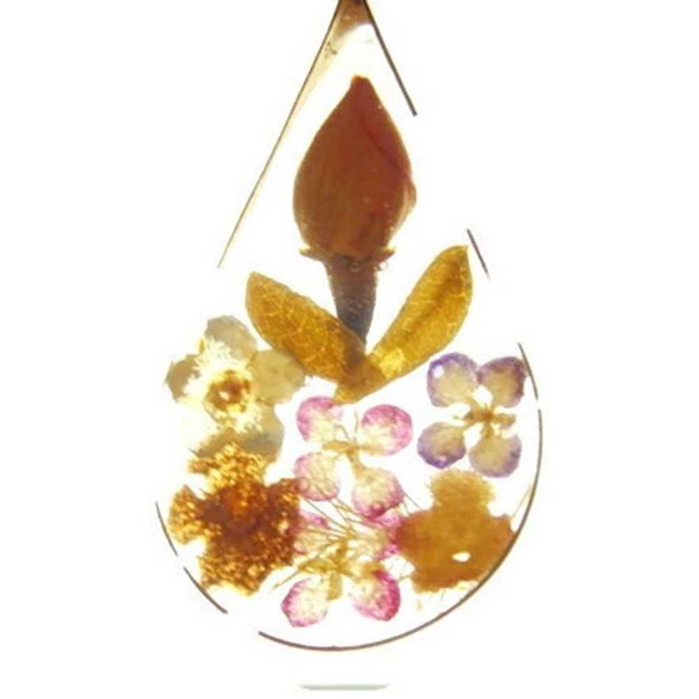 Set Translucent Floral Design Pendant Matching Ea… - image 4