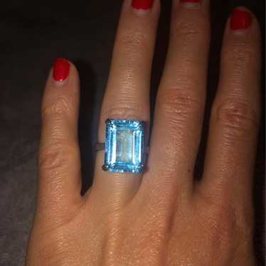 Genuine Sky Blue Topaz and Sterling Ring