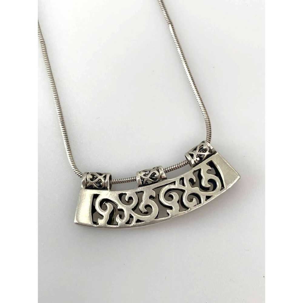 Gorgeous Two Tone Sterling Silver Open Filigree N… - image 3