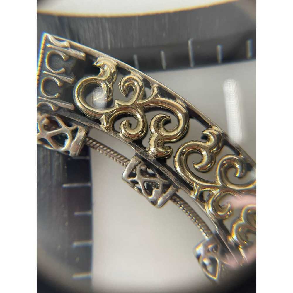 Gorgeous Two Tone Sterling Silver Open Filigree N… - image 7