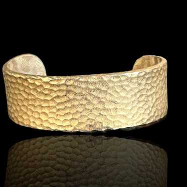 Vintage Givenchy Brushed Gold Tone Hammered Cuff B