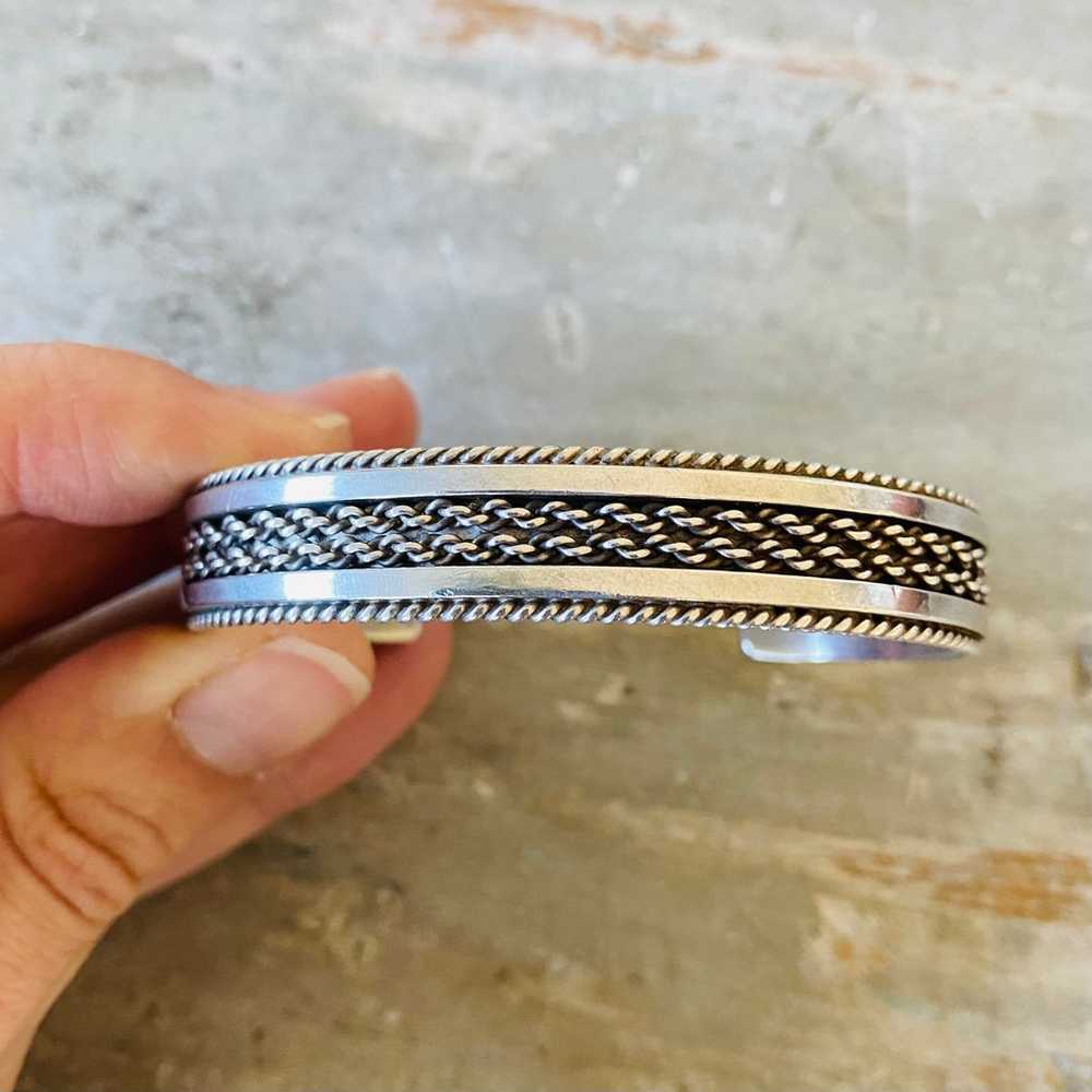 Navajo Tahe Sterling Silver Stacker Cuff - image 1