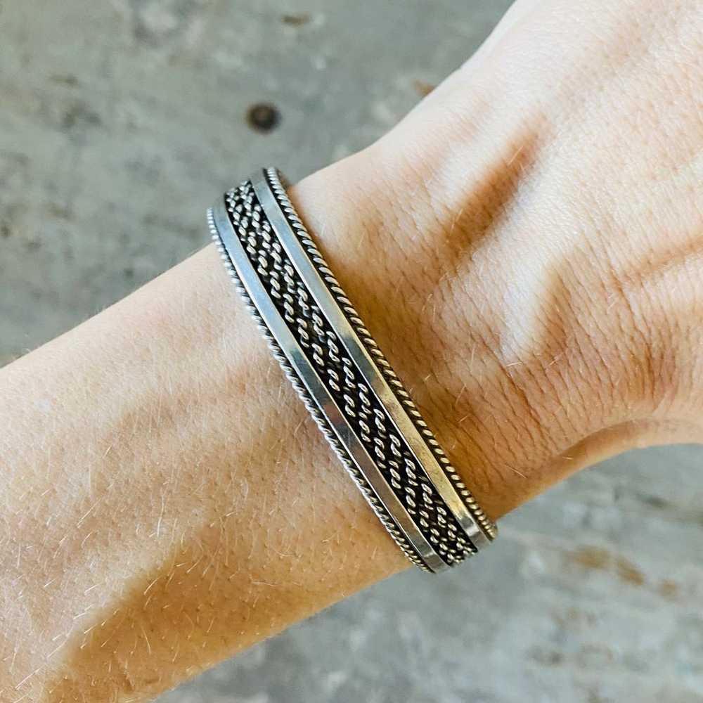 Navajo Tahe Sterling Silver Stacker Cuff - image 3