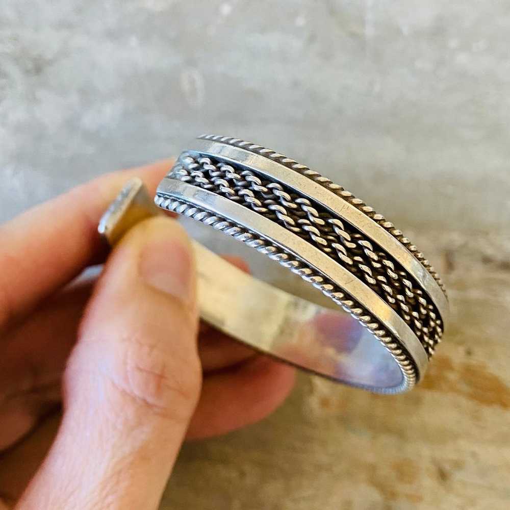 Navajo Tahe Sterling Silver Stacker Cuff - image 6