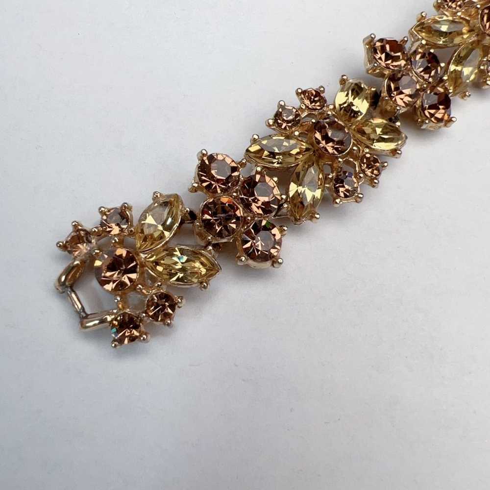 Vintage Trifari Topaz and Citrine Rhinestone Brac… - image 3