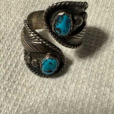 Colossal Blue Thunder Turquoise Vintage Native American Navajo Sterling Silver Bracelet Colossal Blue Thunder Turquoise Vintage Native American Navajo Sterling Silver Bracelet