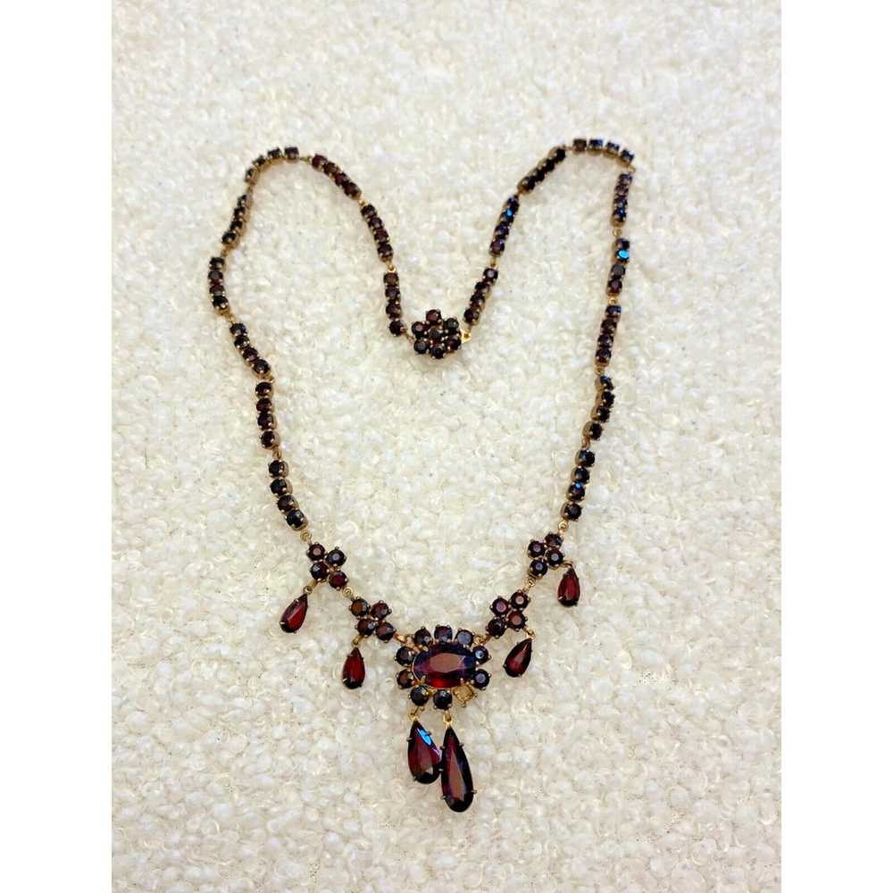 Vtg Bohemian Czech Garnet Paste Festoon Style 15 … - image 4