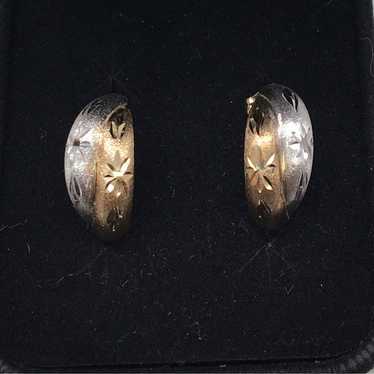 14k Gold Earrings Diamond Cut