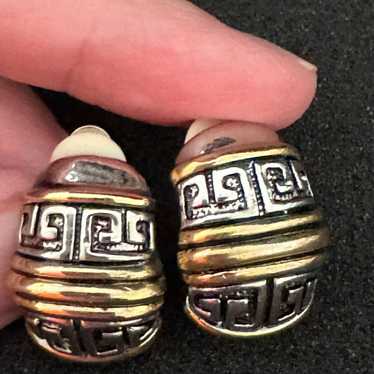 Vintage Silver Tone & Gold Tone Clip On Earrings