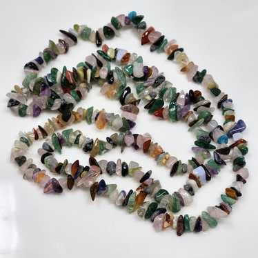 34" Multicolor Polished Stone Necklace - image 1