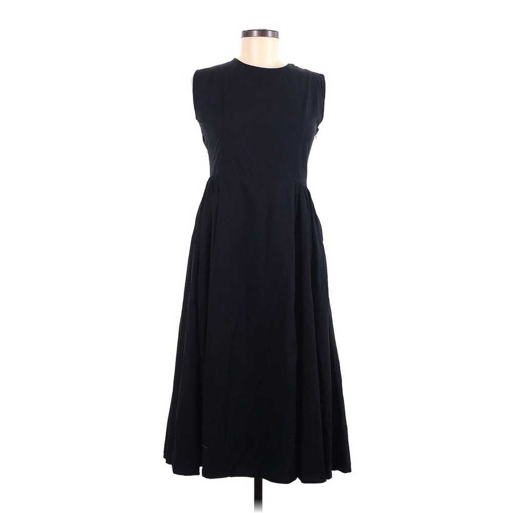 VTG Dior Cotton Poplin Black Dress Criss Cross Mi… - image 1