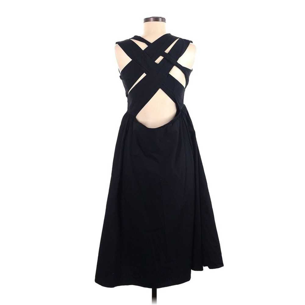 VTG Dior Cotton Poplin Black Dress Criss Cross Mi… - image 2