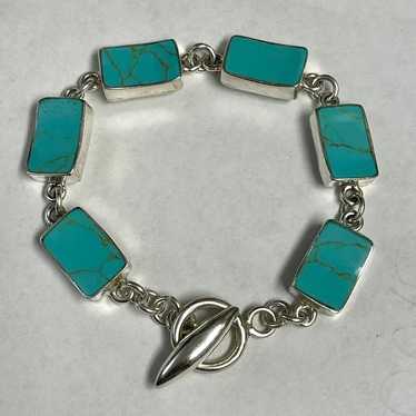 Vintage Sterling Silver Turquoise Bracelet