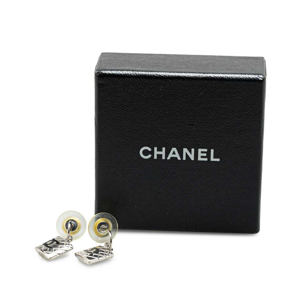 Silver Chanel Silver Cambon Ligne Pushback Earrin… - image 4