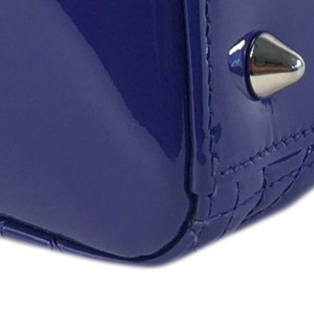 Blue Dior Medium Patent Cannage Lady Dior Satchel - image 12