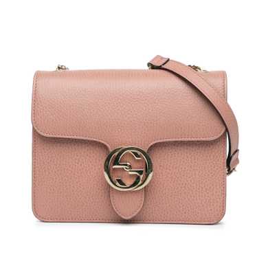 Pink Gucci Small Dollar Calfskin Interlocking G Cr