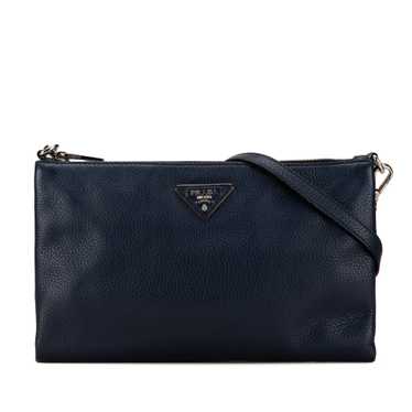 Blue Prada Vitello Daino Crossbody