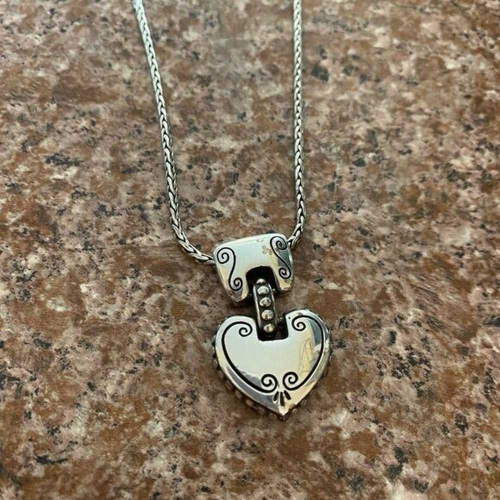 Brighton vintage scrolled moving heart pendant ne… - image 2