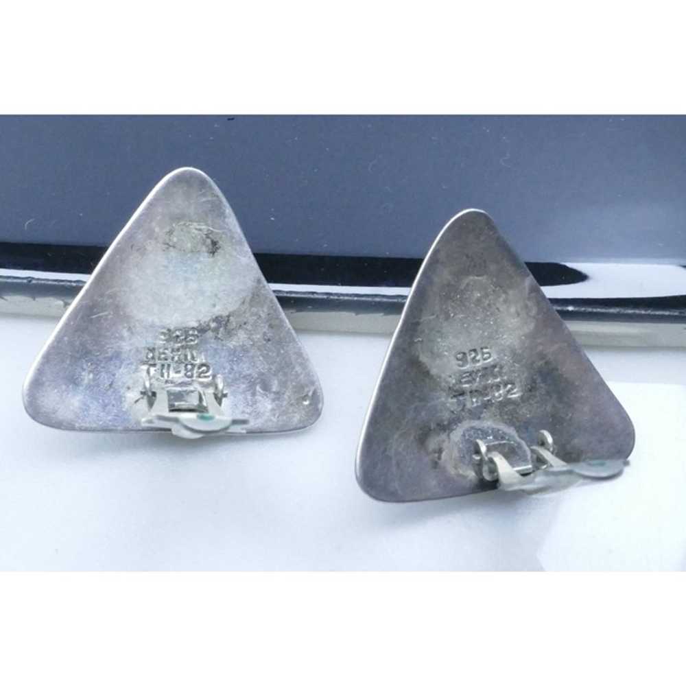 Signed Vintage Mexican Sterling Silver Triangles … - image 4