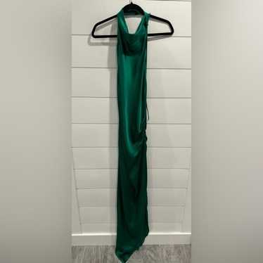 NWOT Amanda Uprichard green samba silk gown