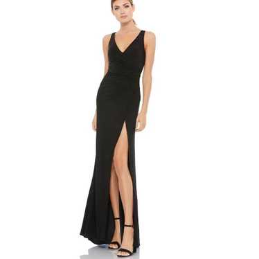 IEENA by MAC DUGGAL Jersey V-Neck Gown 12 Black R… - image 1