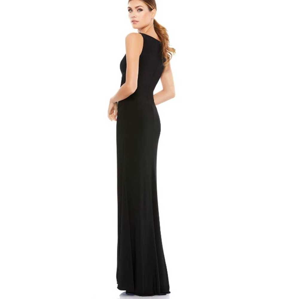 IEENA by MAC DUGGAL Jersey V-Neck Gown 12 Black R… - image 2