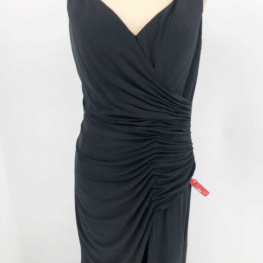 IEENA by MAC DUGGAL Jersey V-Neck Gown 12 Black R… - image 5