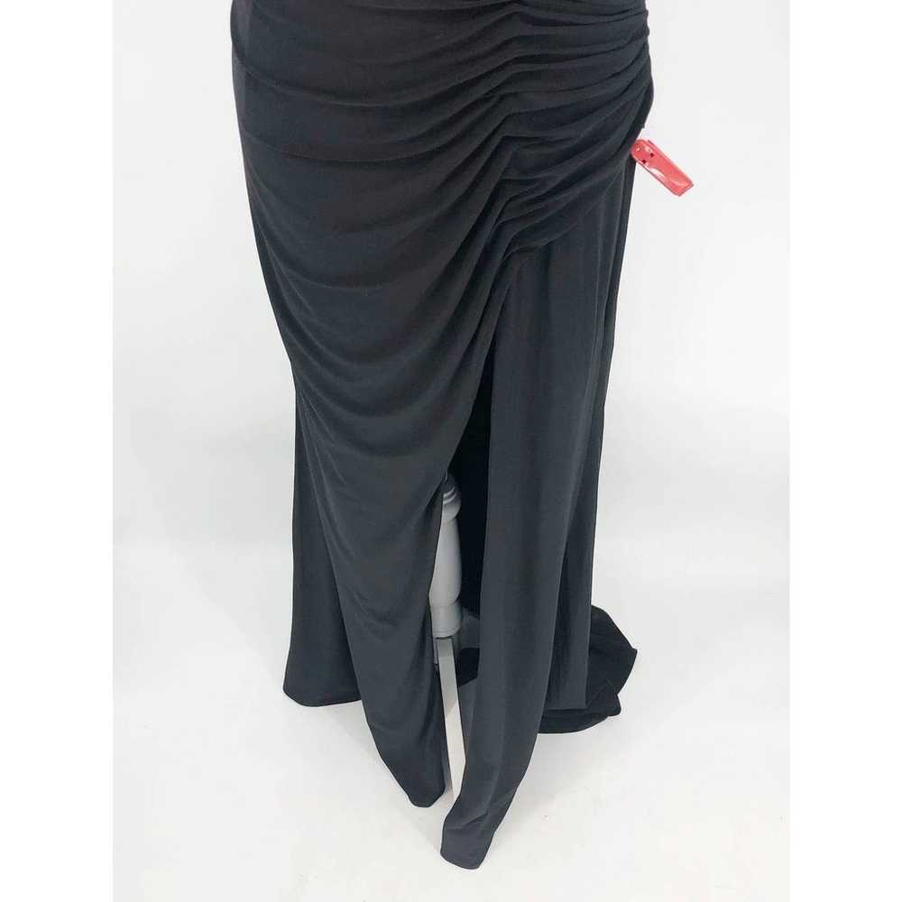 IEENA by MAC DUGGAL Jersey V-Neck Gown 12 Black R… - image 6