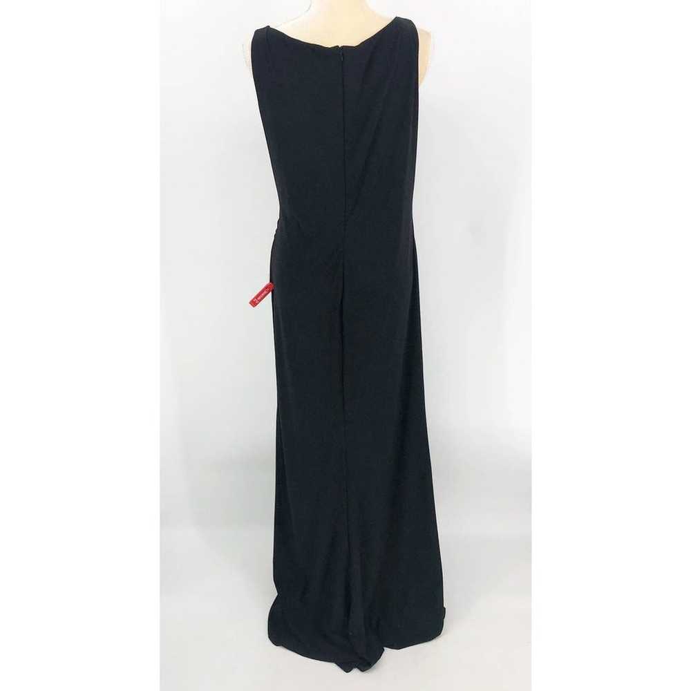 IEENA by MAC DUGGAL Jersey V-Neck Gown 12 Black R… - image 7