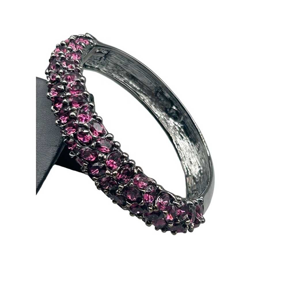 KJL Bangle Bracelet Hot Pink Fuchsia Crystals Cla… - image 1