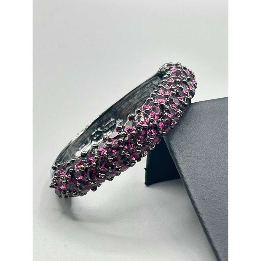 KJL Bangle Bracelet Hot Pink Fuchsia Crystals Cla… - image 3