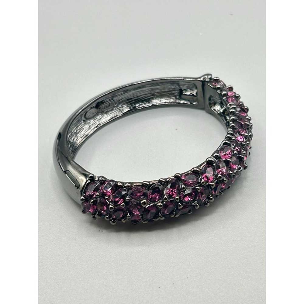 KJL Bangle Bracelet Hot Pink Fuchsia Crystals Cla… - image 7