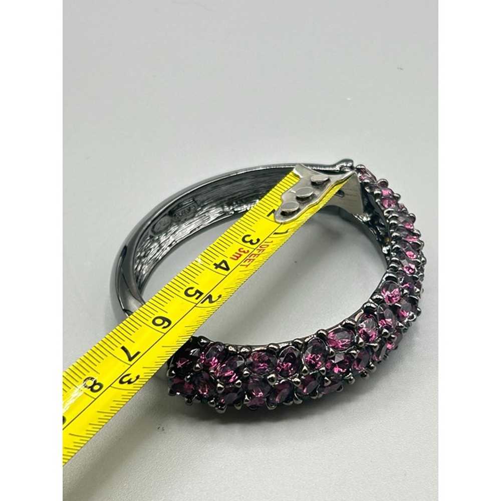 KJL Bangle Bracelet Hot Pink Fuchsia Crystals Cla… - image 8