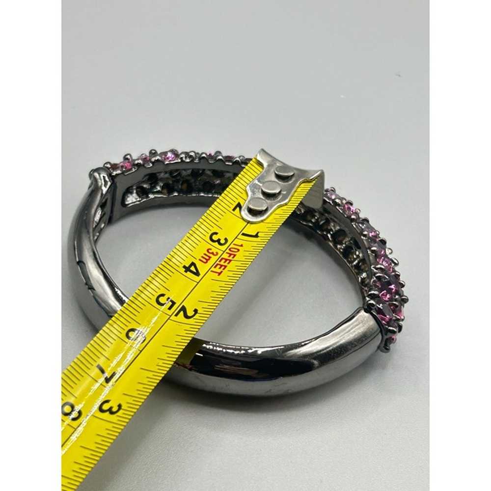 KJL Bangle Bracelet Hot Pink Fuchsia Crystals Cla… - image 9