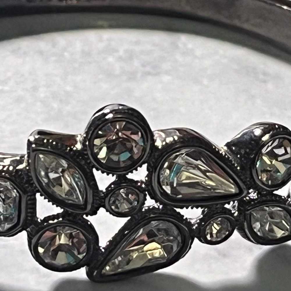 VINTAGE GIVENCHY GUNMETAL RHINESTONE  BRACELET  H… - image 2