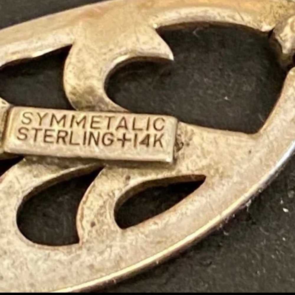 Rare Vintage 1940’s Symmetalic 14K Gold & Sterlin… - image 7