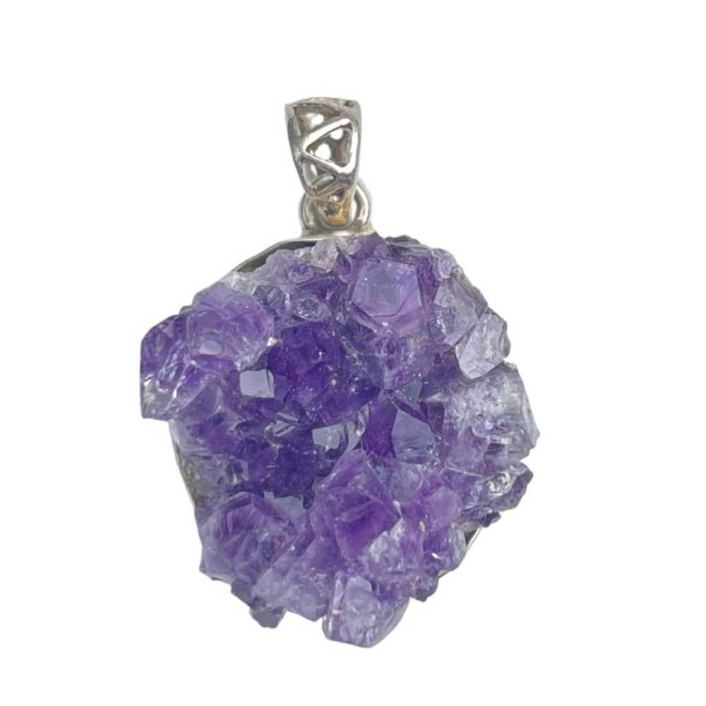 Vintage Amethyst Sterling Silver Pendant - image 1