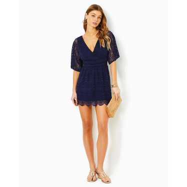 Lilly Pulitzer Parigi True Navy Blue Romper